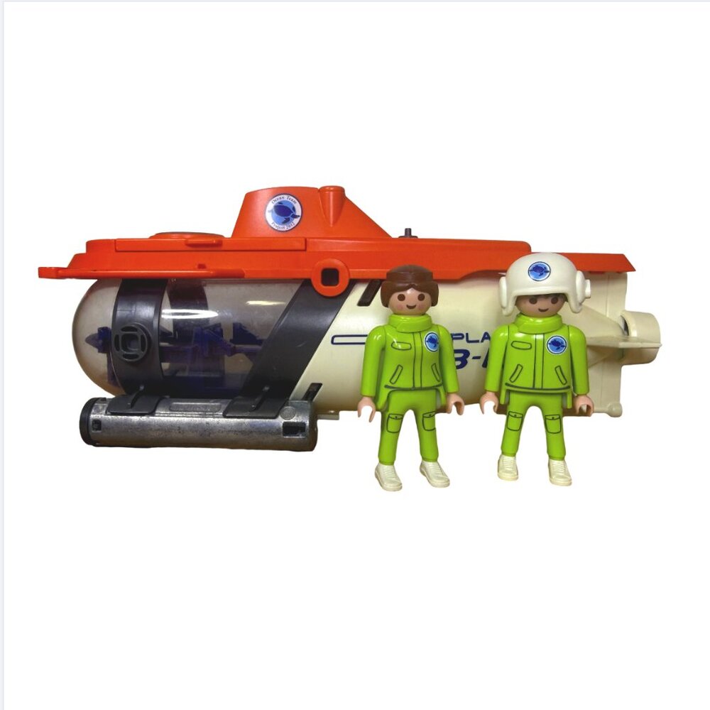Vintage 2008 Playmobil Blue Planet Sub-U1 Submarine with 2 Divers Figures